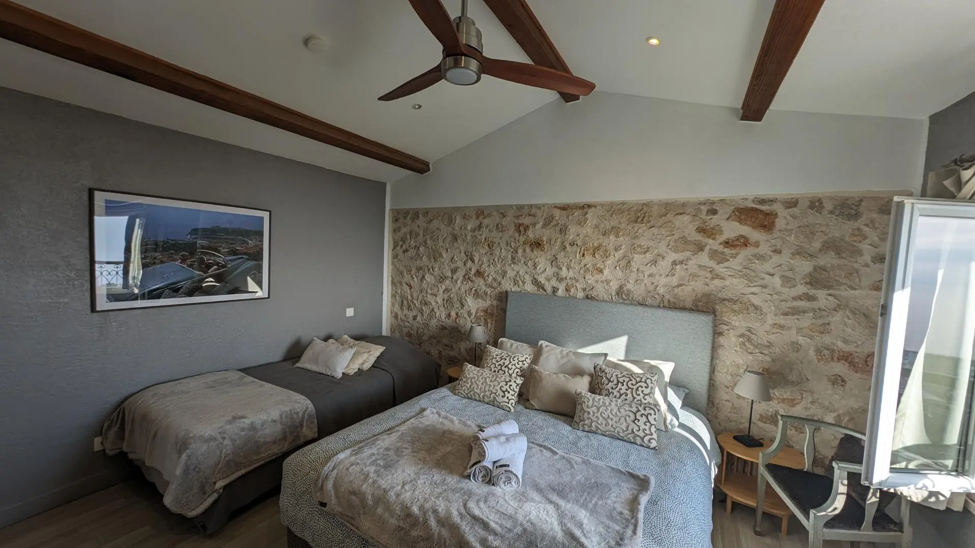 L'Olivier-Chambre séparée Lit simple-Beausoleil-Gîtes de France des Alpes-Maritimes