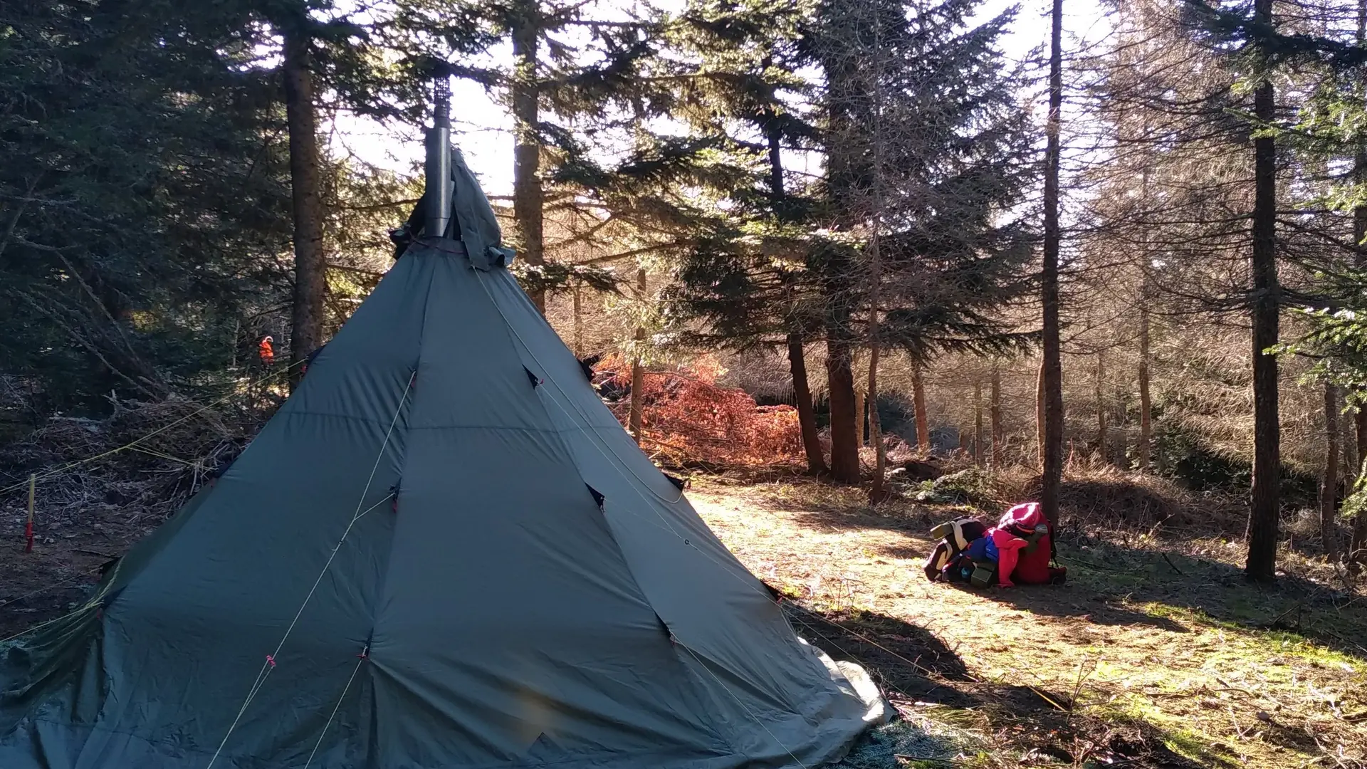 installation du Bivouac pour la nuit