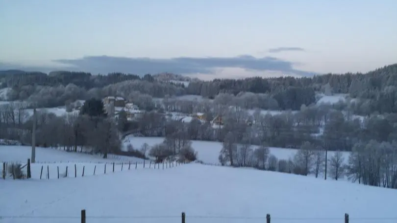 Vue du gite campagne enneigée