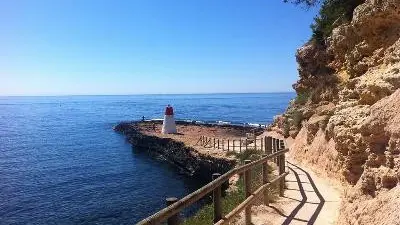 début du sentier du lézard par le quai ouest du Port