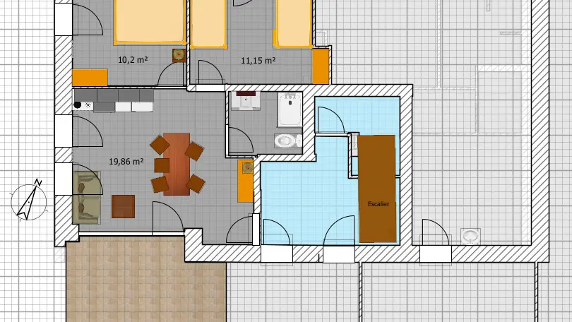 Gîte de La Pierre à Sel - Plan du gîte (en gris).