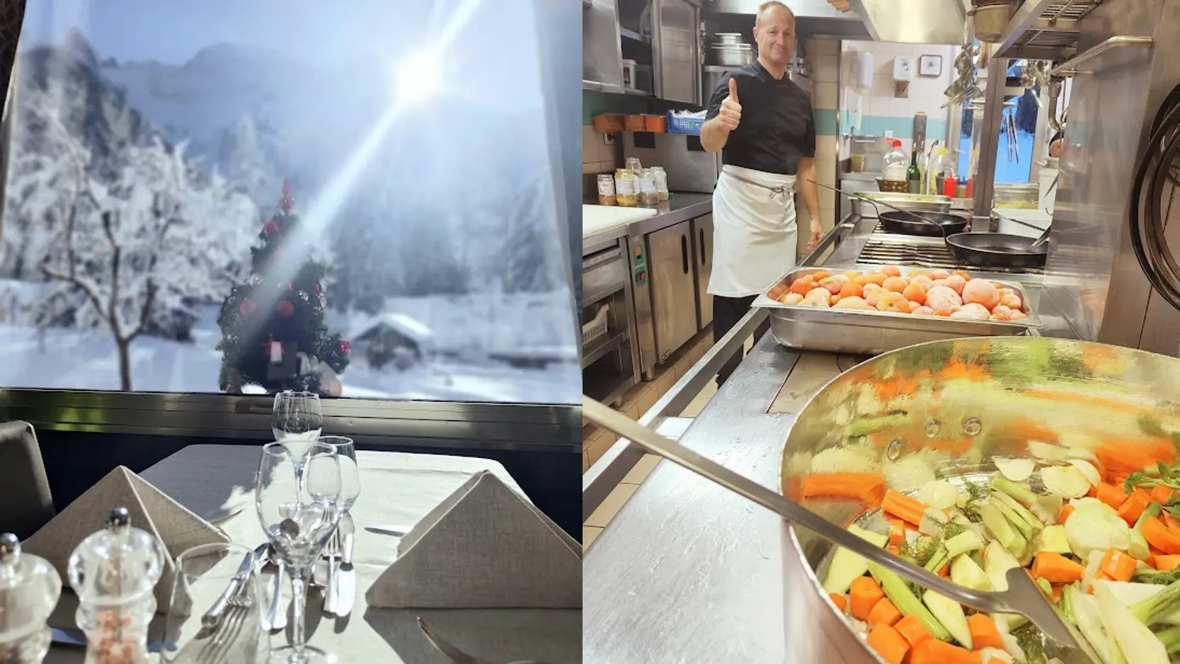 Cuisine et salle en hiver