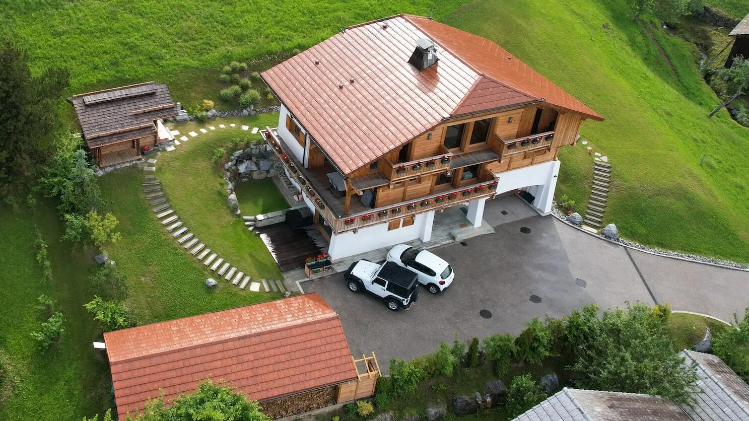 vue aérienne Chalet