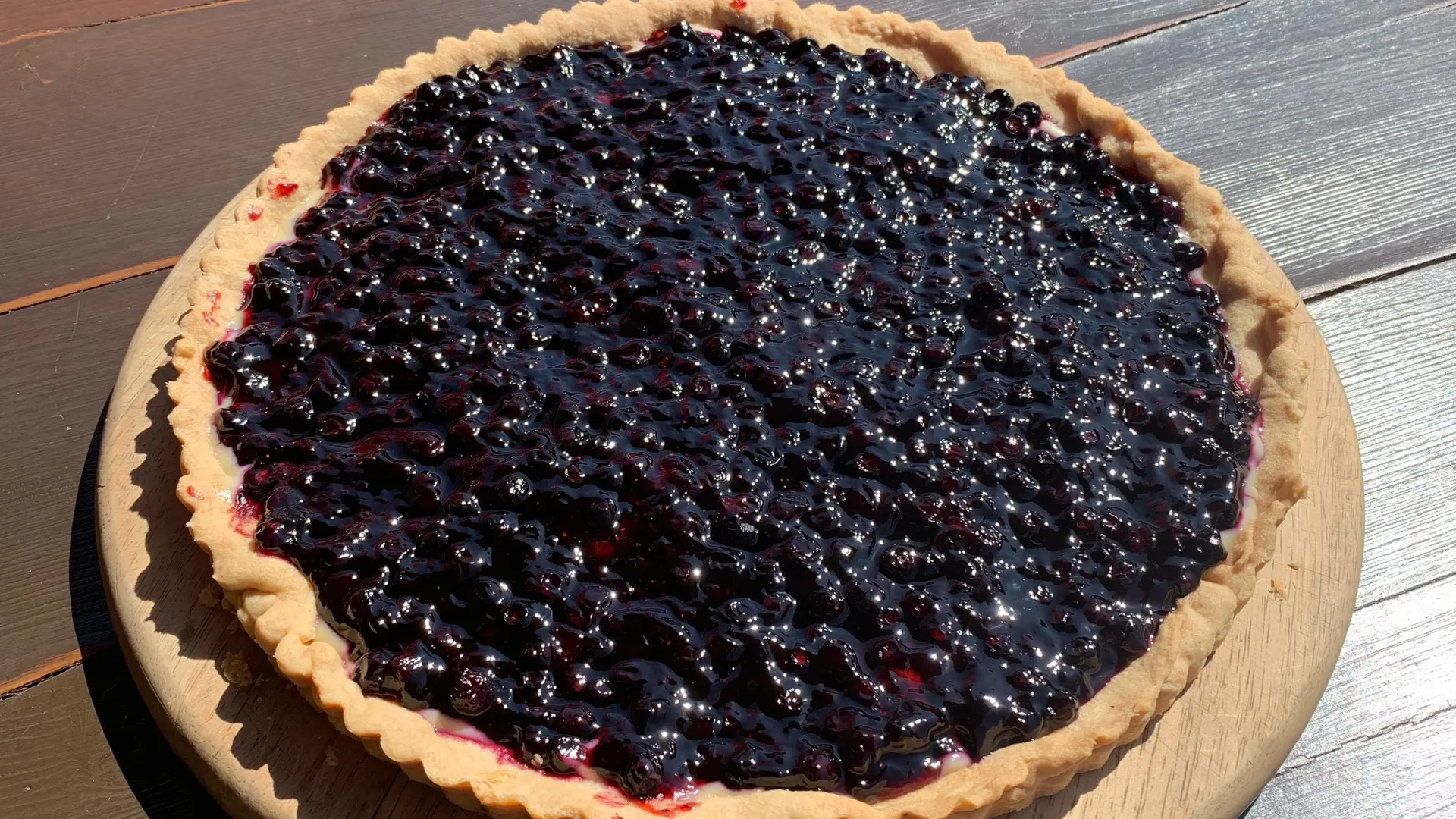 Tarte aux myrtilles au restaurant d'altitude La Duche