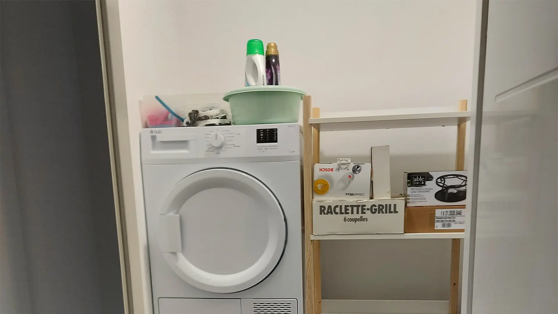 Machine à laver, sèche linge, rangement