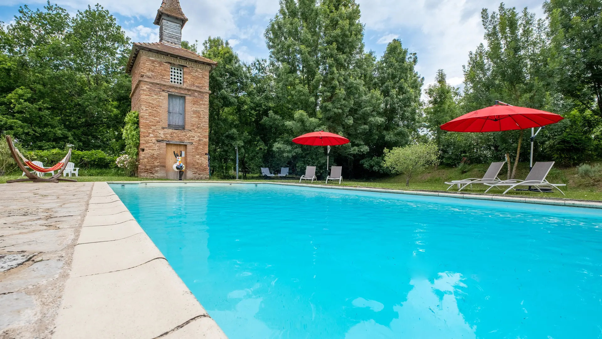 La piscine de 12x6m et son pigeonnier régional typique !