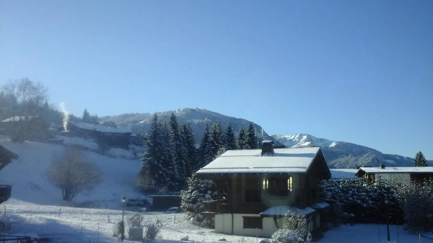 Vue sur le massif de Rochebrune depuis le chalet