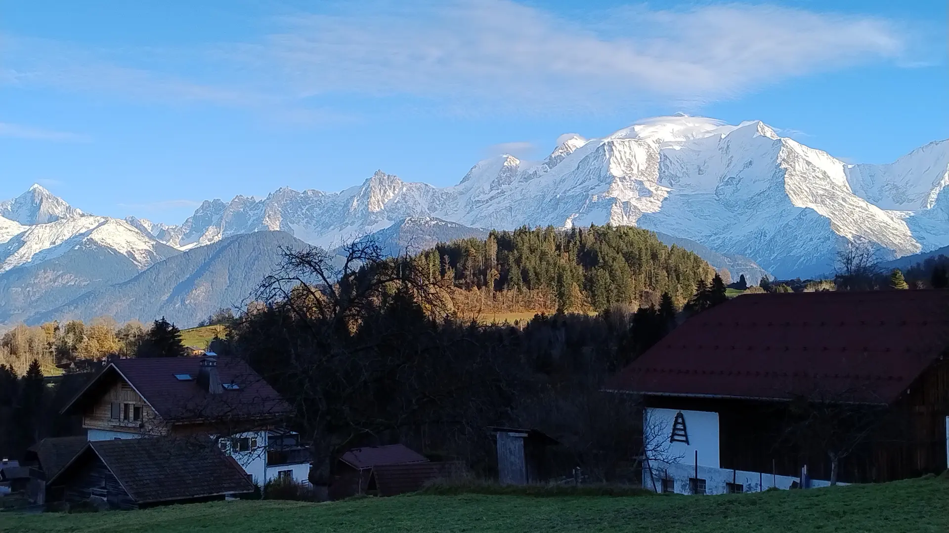 Vue du Mont-Blanc sur les hauteurs