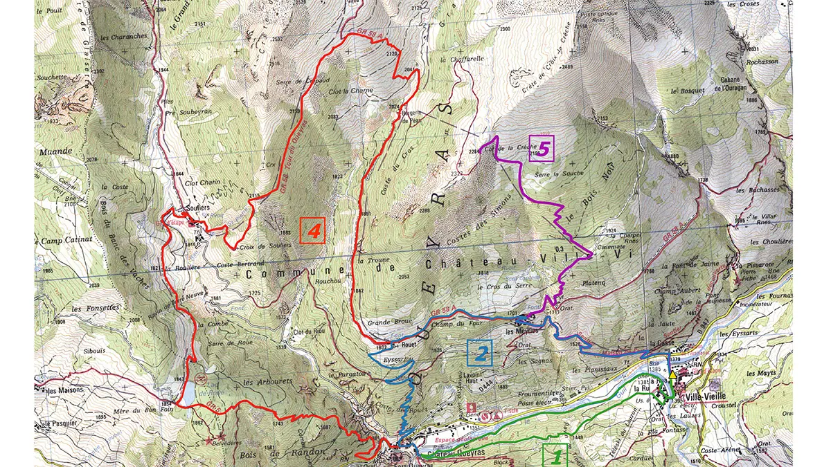 itinéraires de trail: pôle Château Ville Vieille