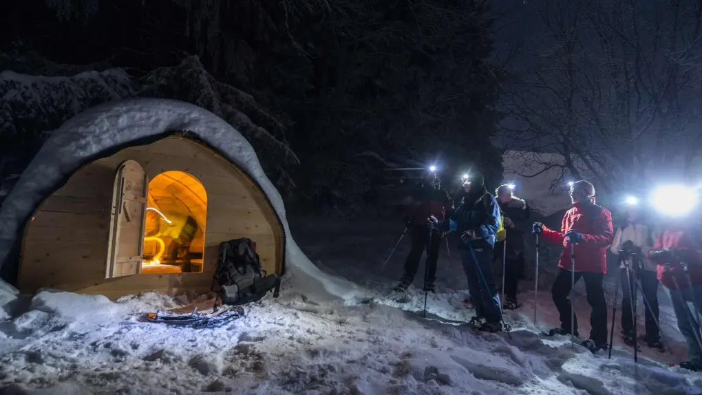 Randonnée nocturne et repas dans le Caban'Igloo