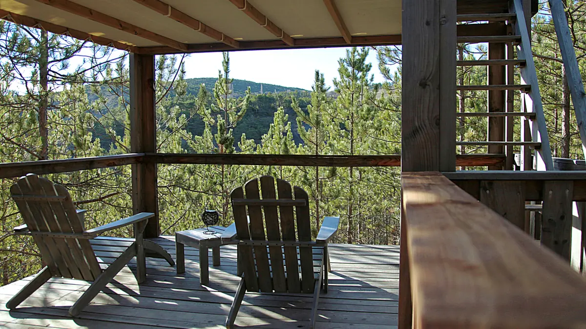 Cabane Persée terrasse