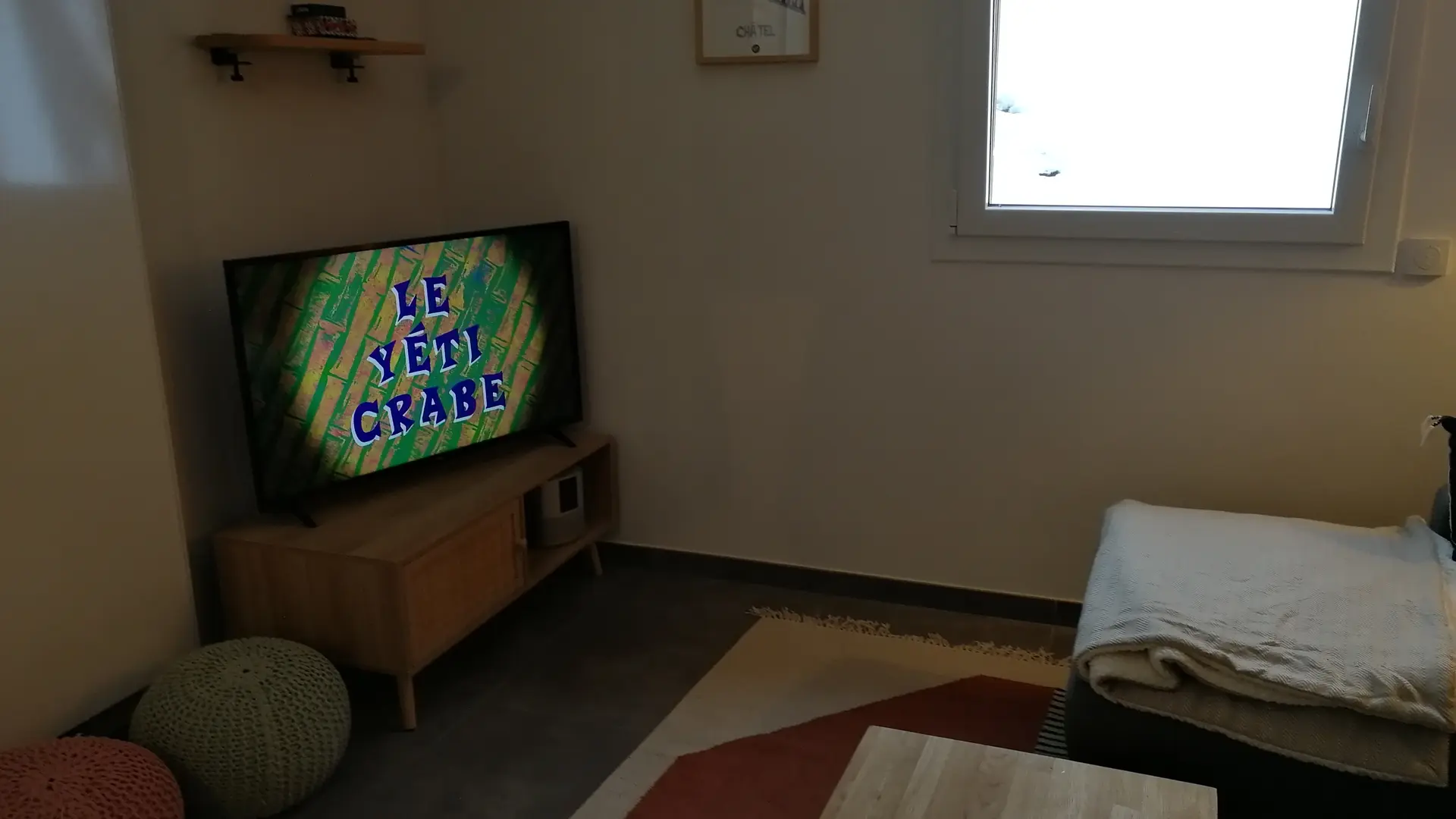 Espace télévision avec canapé