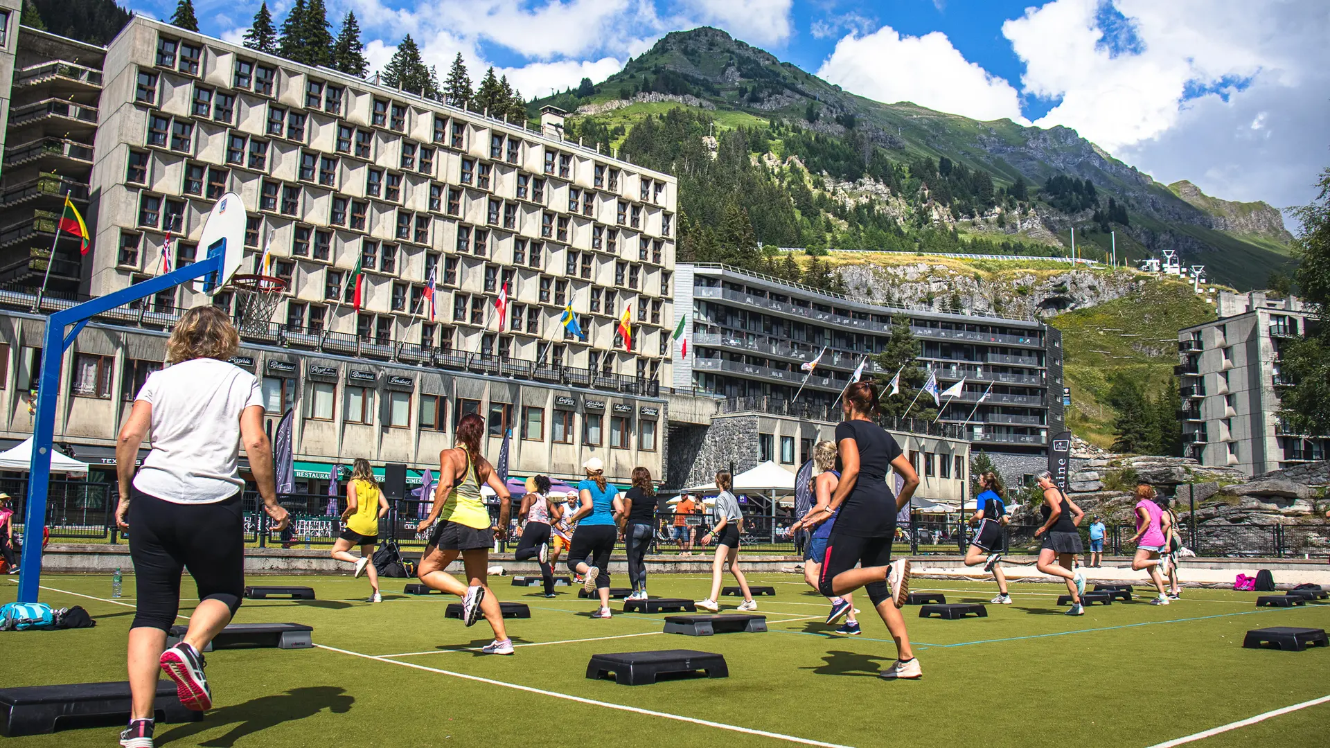 Overzicht van de zumba step-les