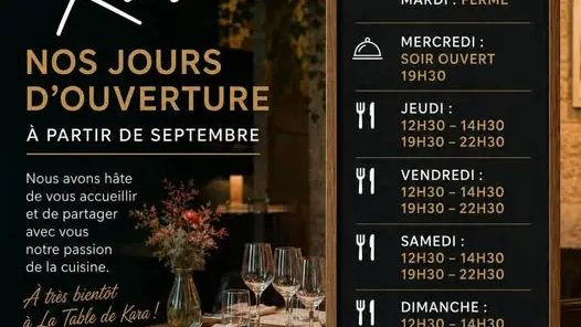 Horaires d'automne