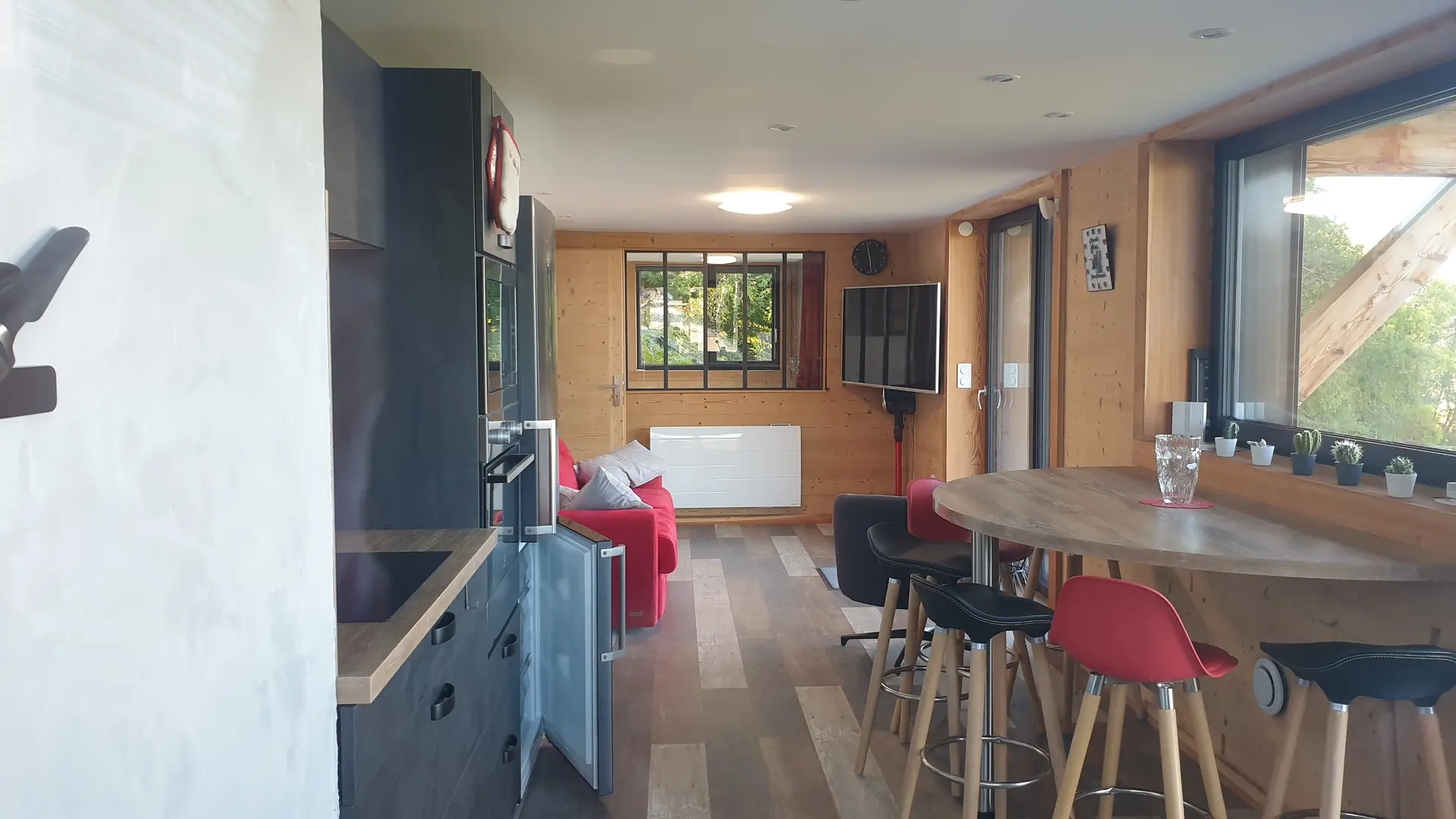 kitchen open to living room