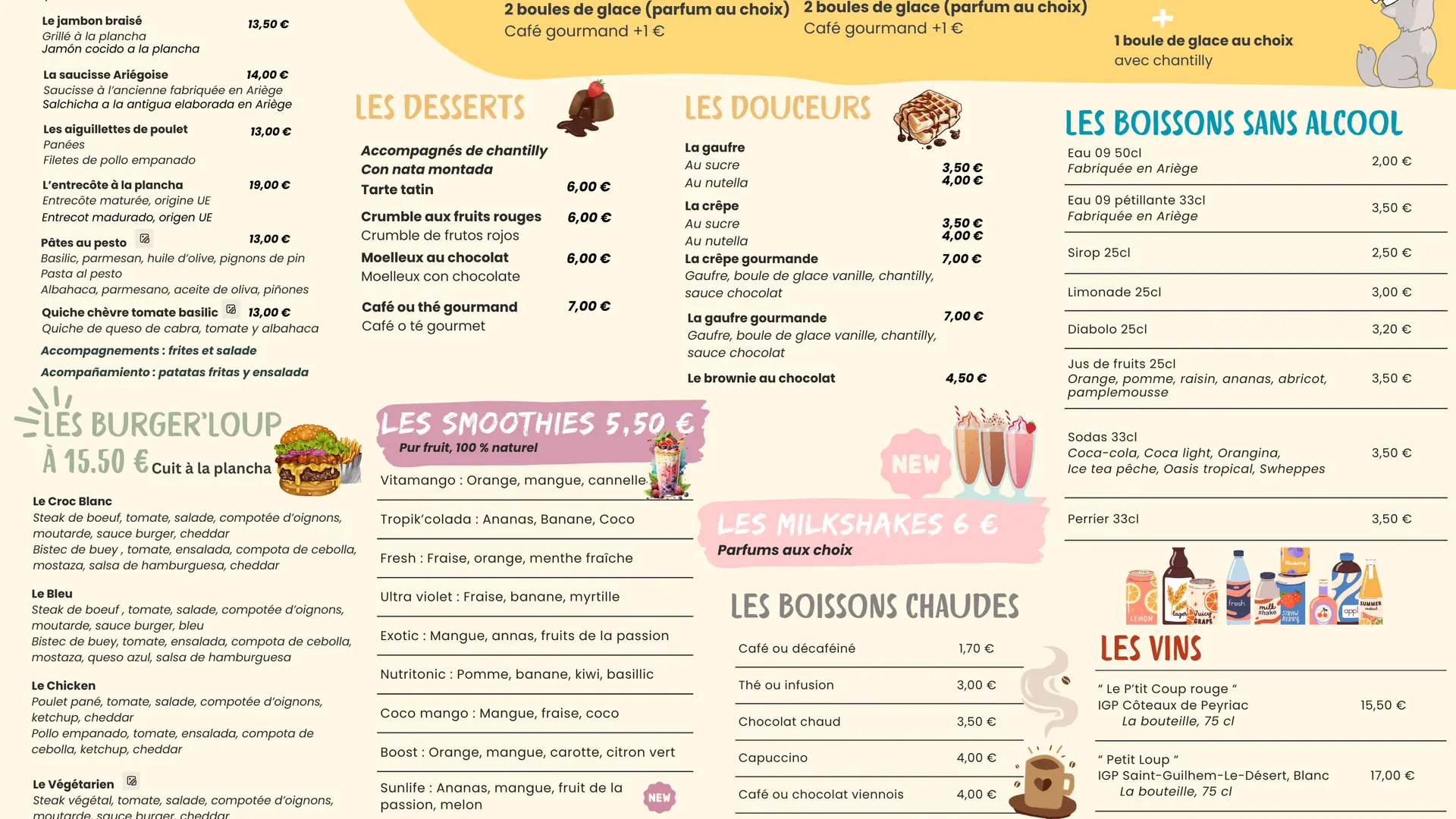 Carte du restaurant