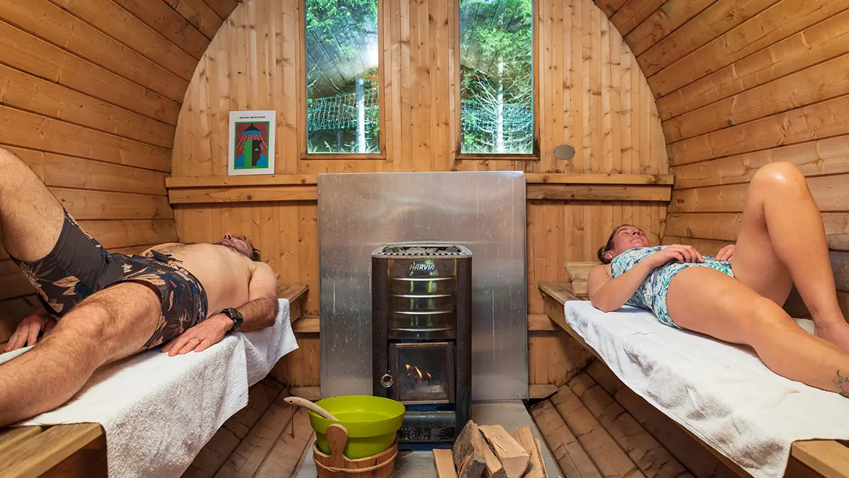Sauna de l'espace bien-être de la Praille