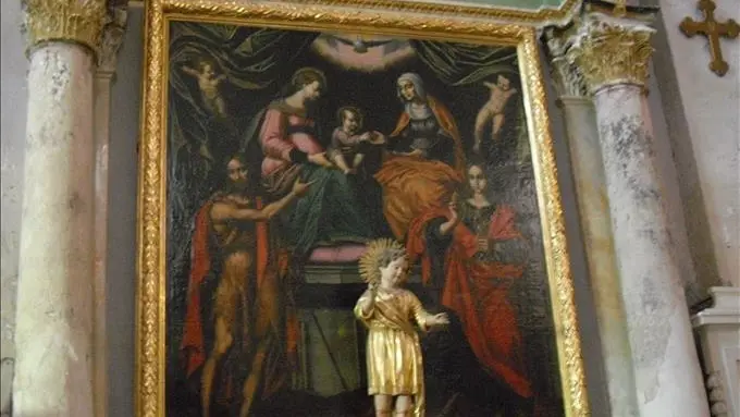 Autel de la Sainte Parenté, peinture de F. Mimault 1616.