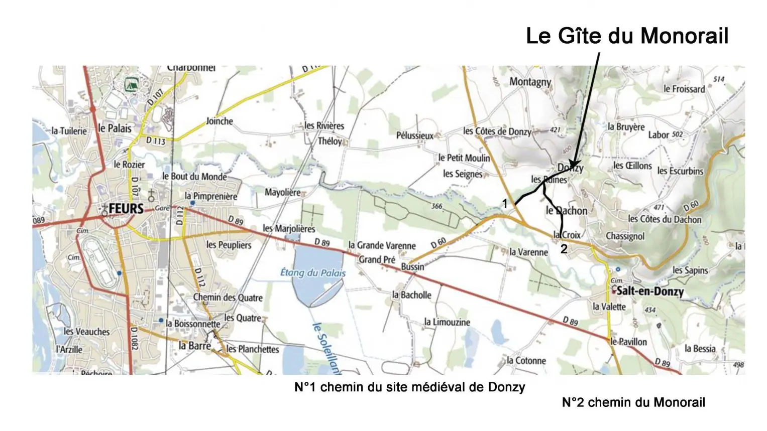 Plan d'accès du gîte.