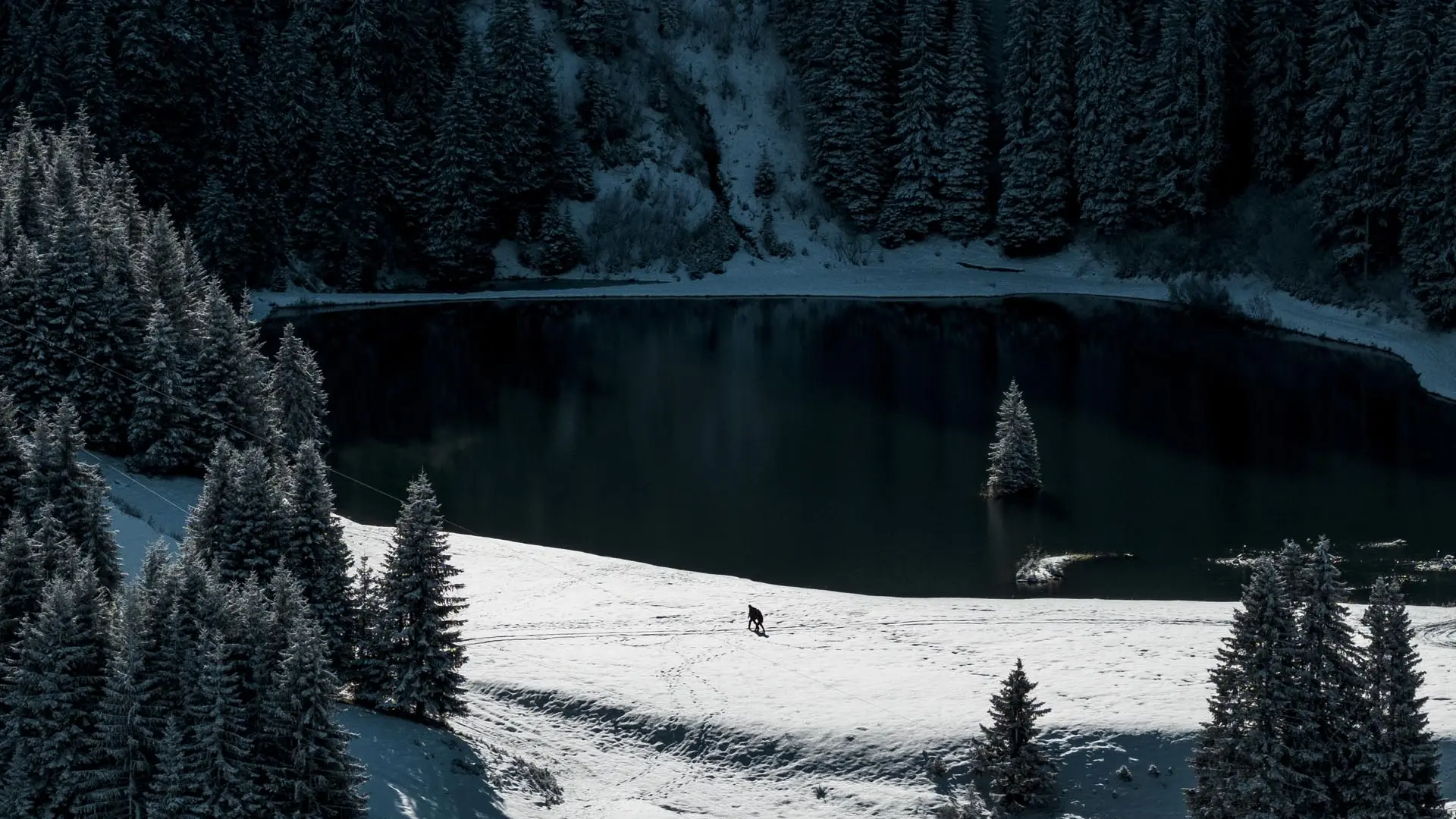 Le lac de la Mouille en hiver