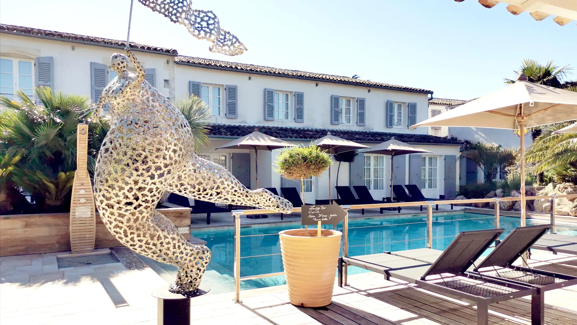 Outdoor swimming pool and relaxation areas