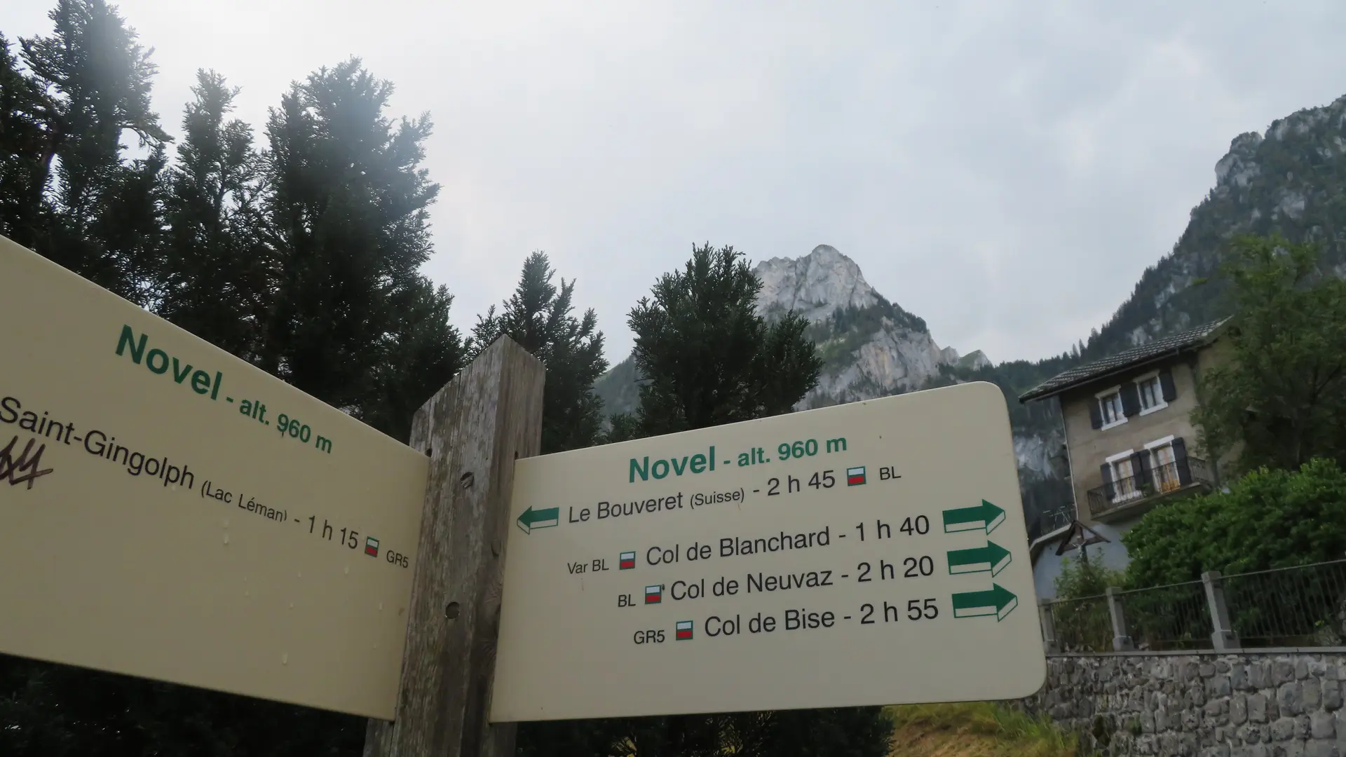 Panneau directionnel à Novel
