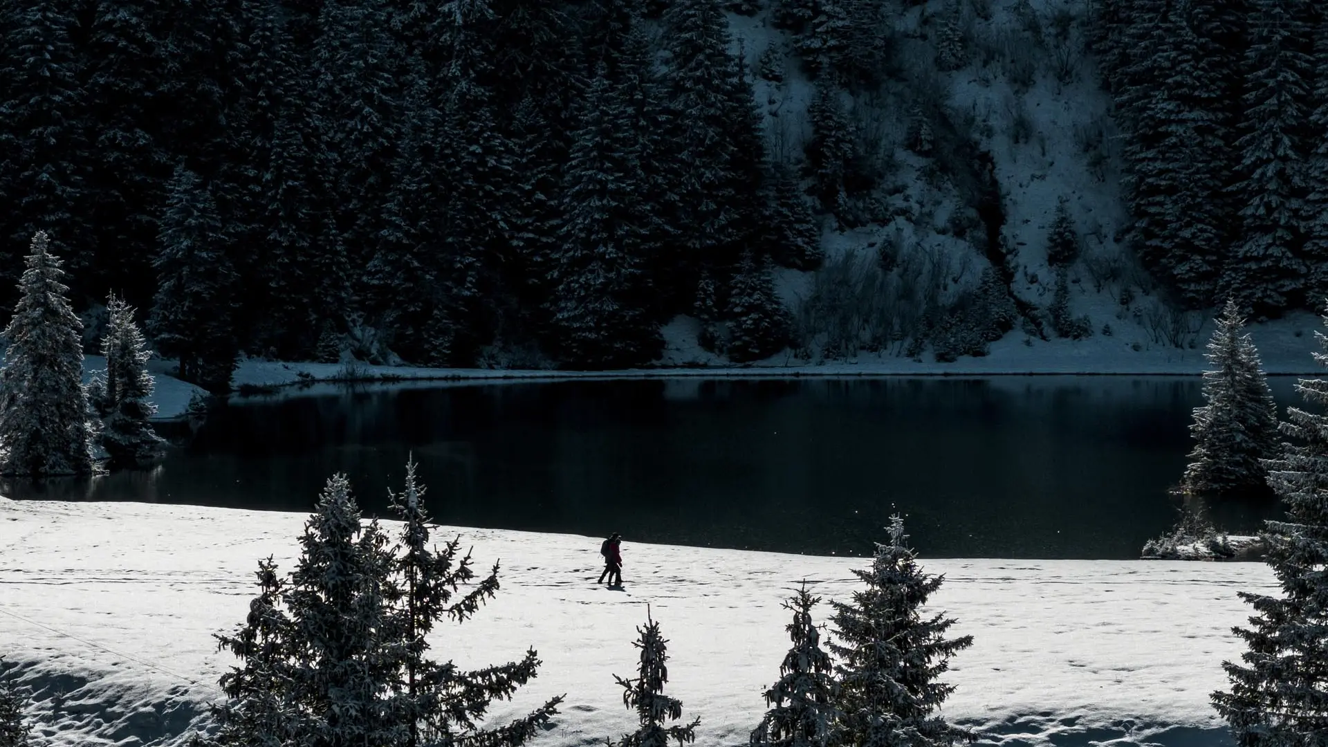 Le lac de la Mouille en hiver