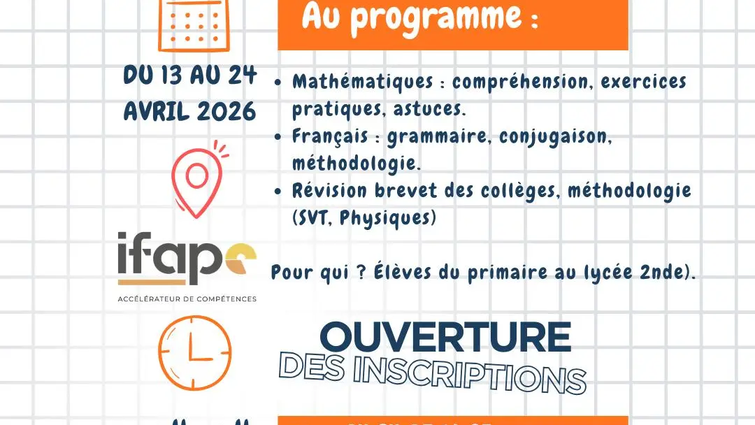 Stage de révisions scolaires  - Association IFAPE_Six-Fours-les-Plages