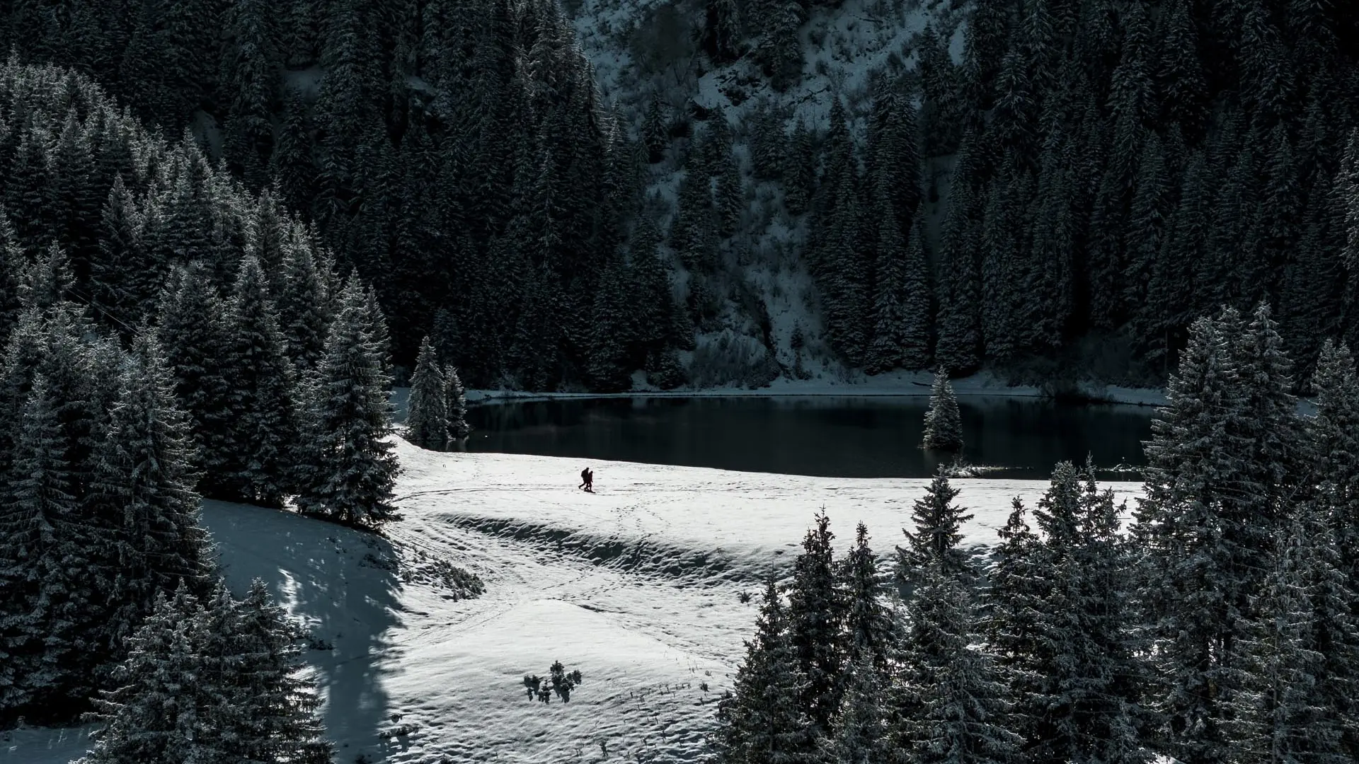 Le lac de la Mouille en hiver