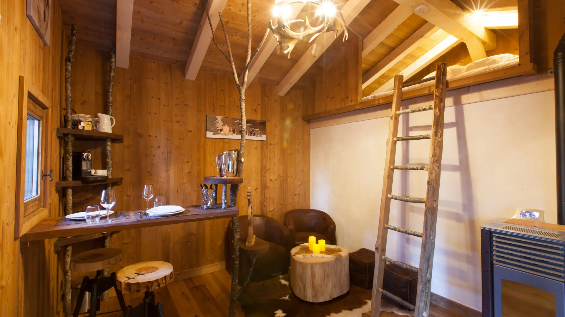 Cabanes entre Terre et Ciel - Intérieur de la Cabane Mont-Blanc
