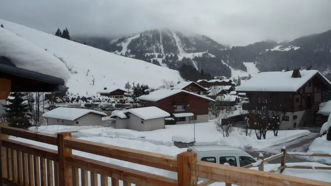 Vue sur les pistes depuis la terrasse
