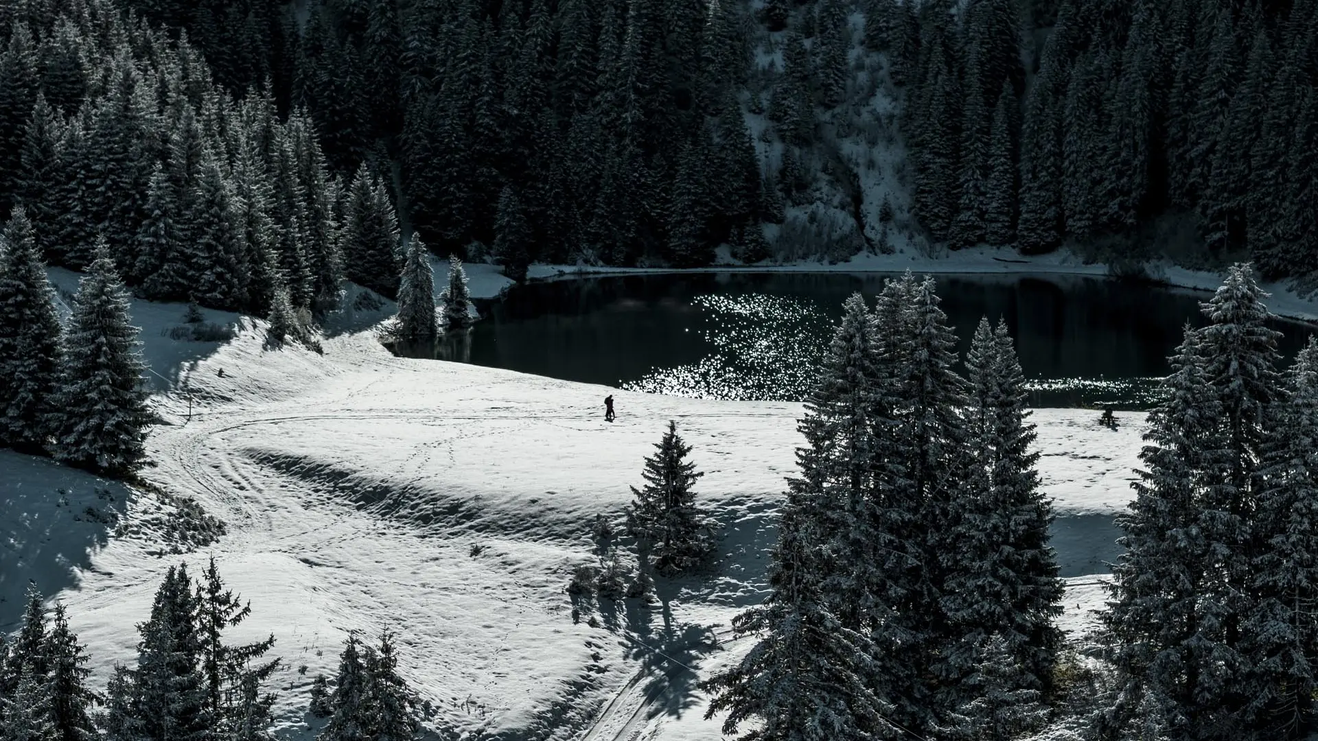 Le lac de la Mouille en hiver