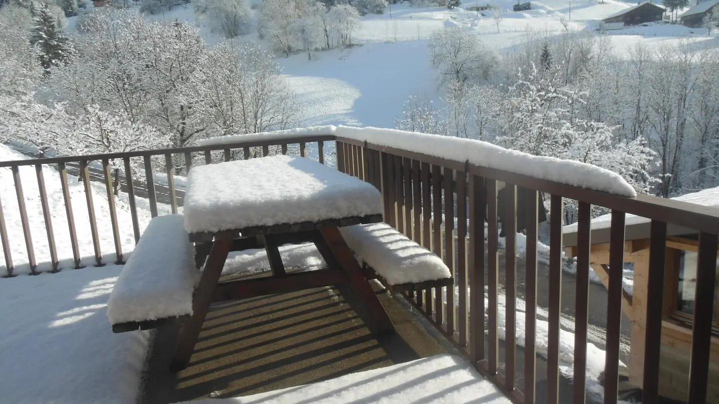 Terrasse réduite en hiver