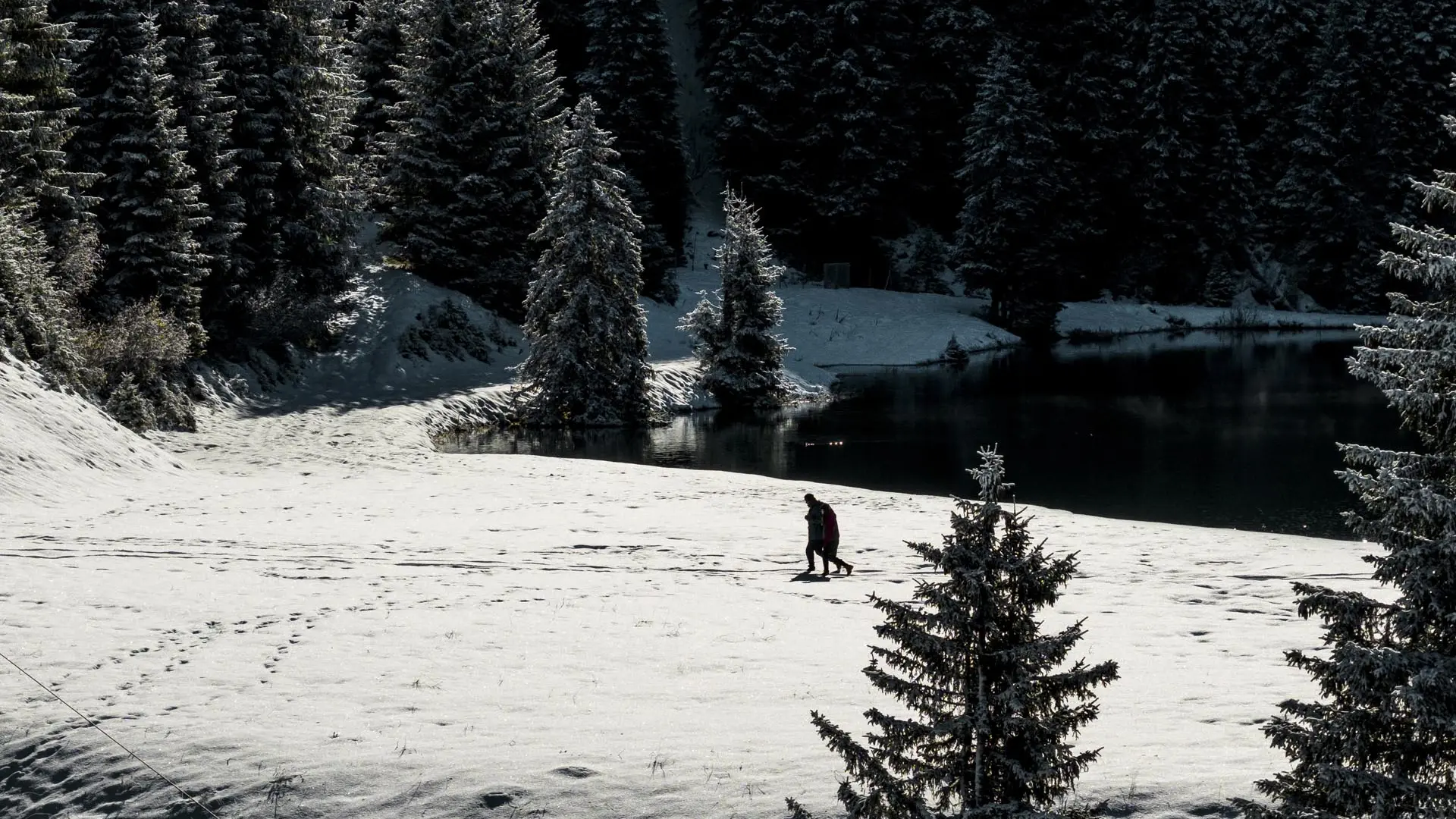 Le lac de la Mouille en hiver
