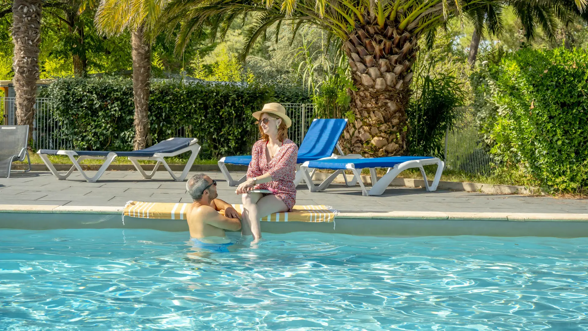 Heated outdoor swimming pool