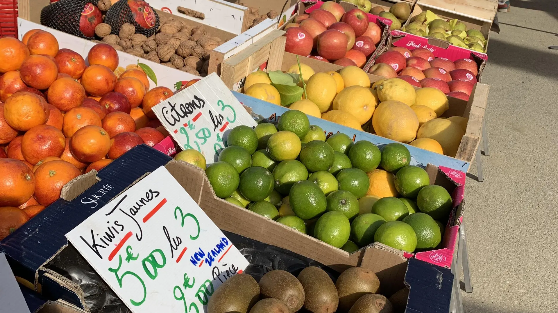 Fruits et légumes du marché de Cavalaire