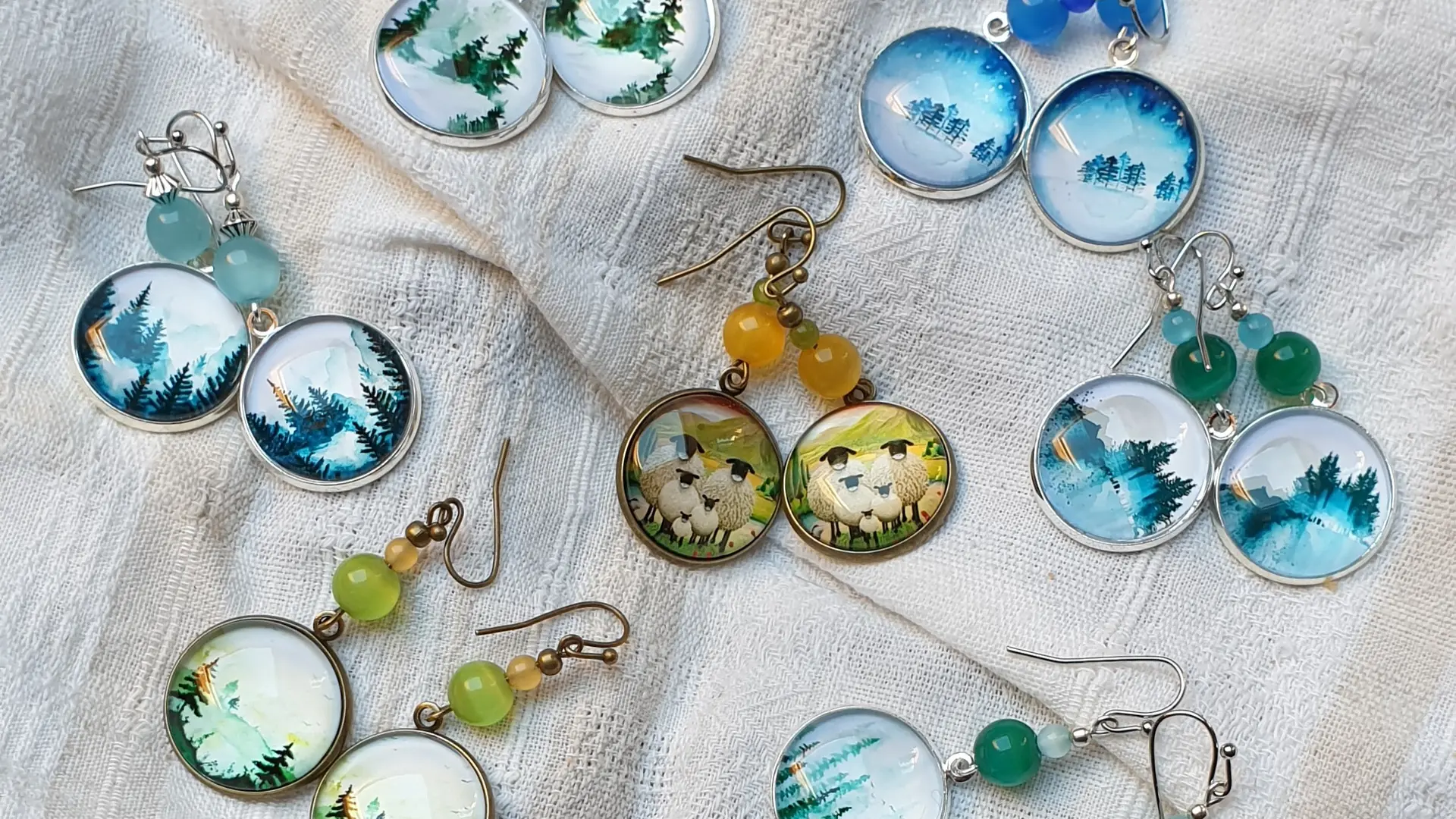 Boucles d'oreilles en verre