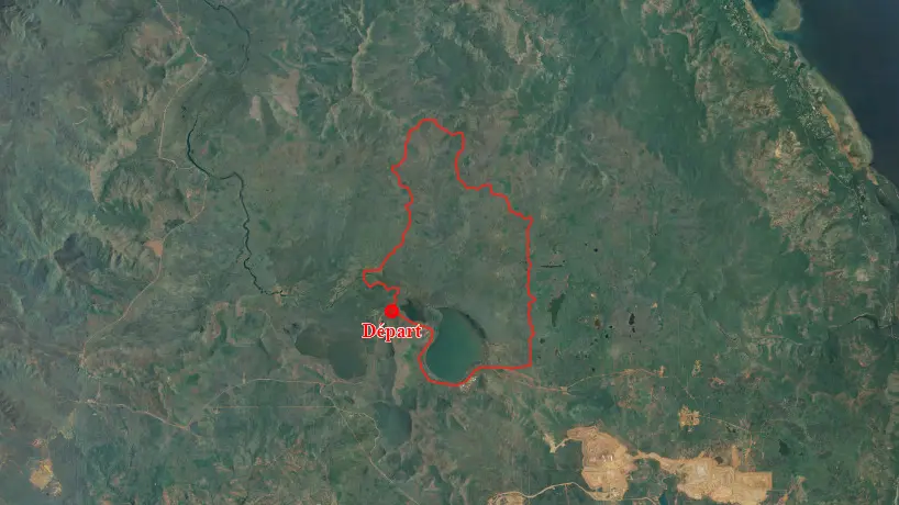 Itinéraire vue du ciel de la piste 6 au départ du Grand Lac