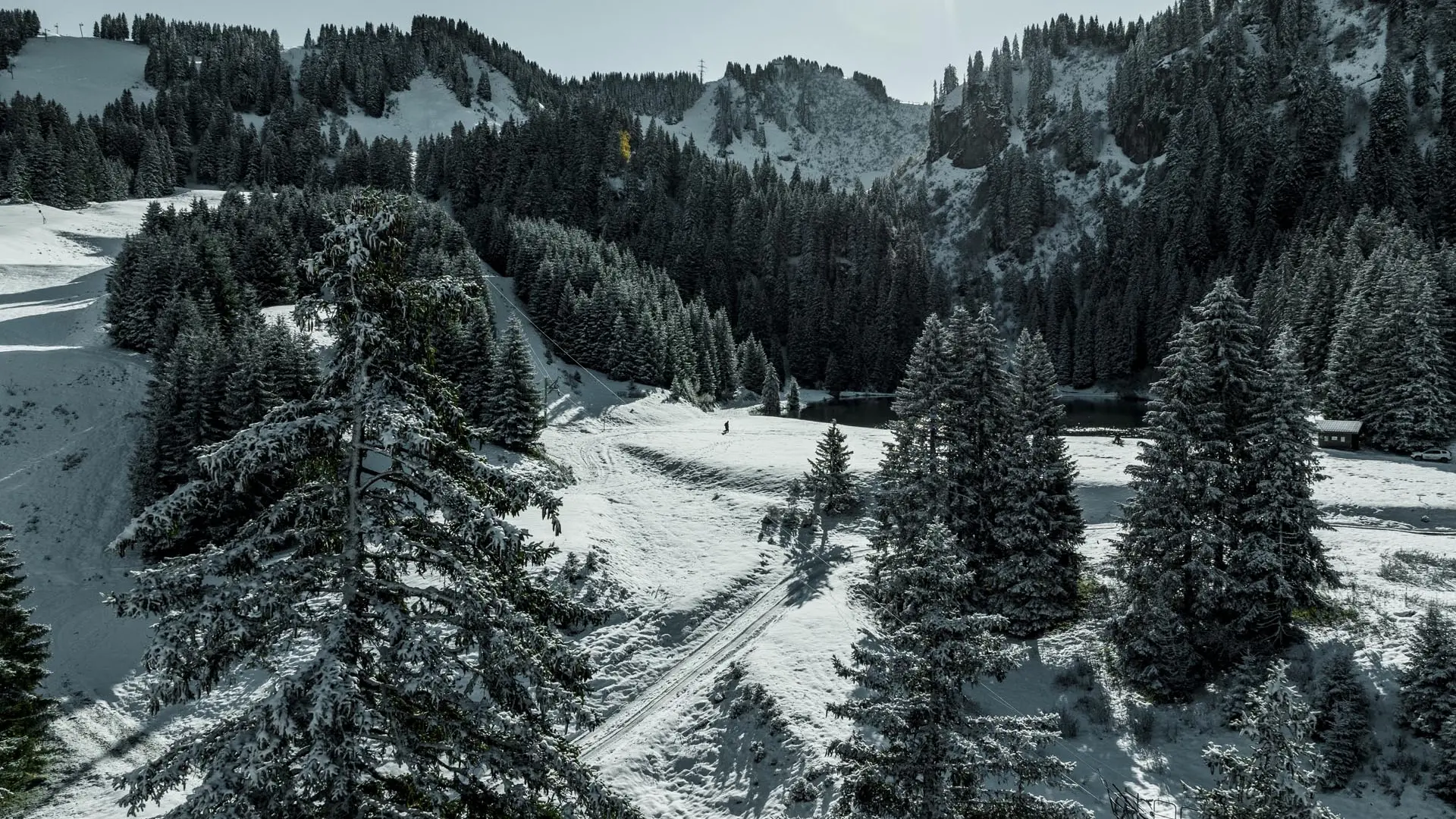 Le lac de la Mouille en hiver