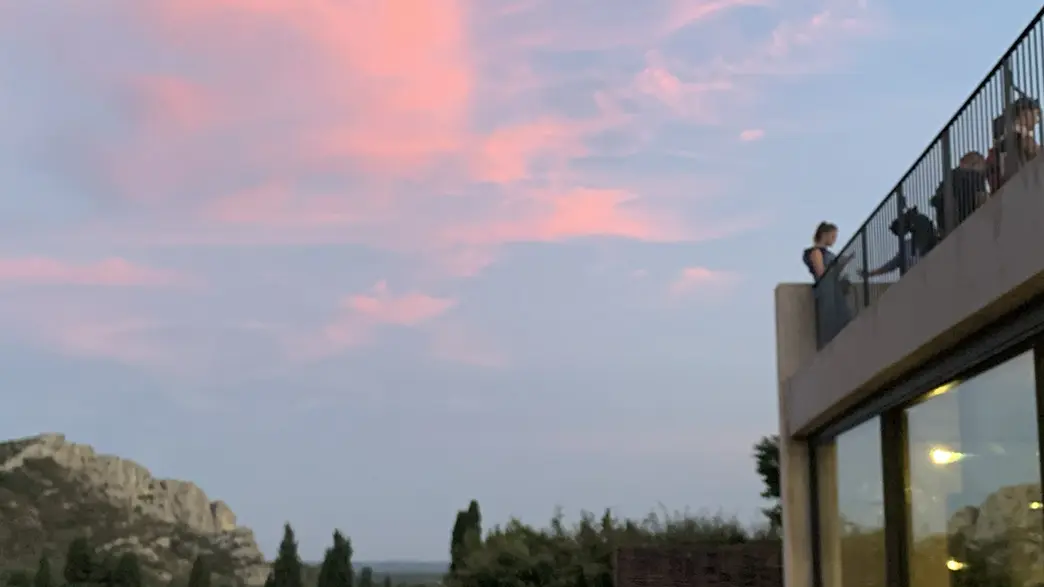 Terrasse Vallon des Glauges au couche du soleil