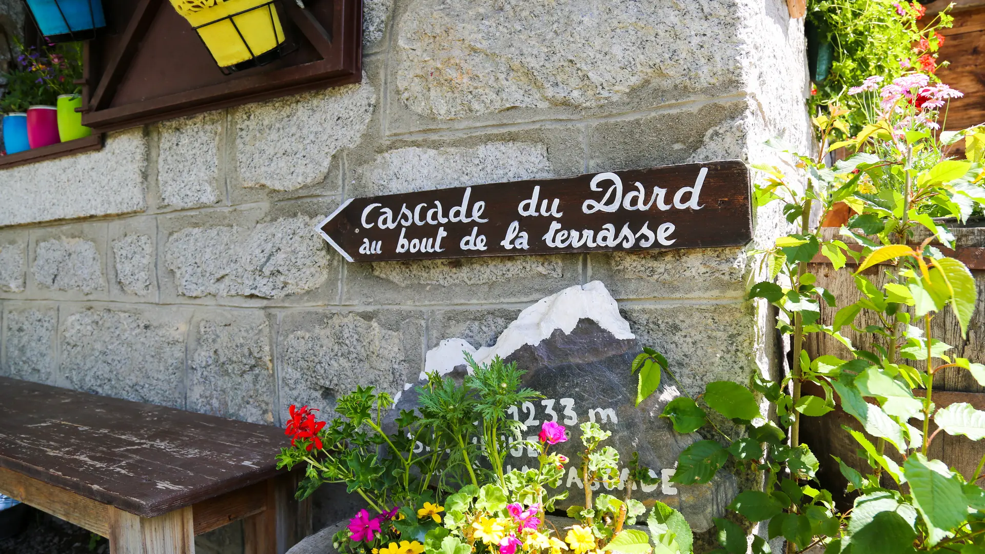 accès cascade du dard depuis la buvette