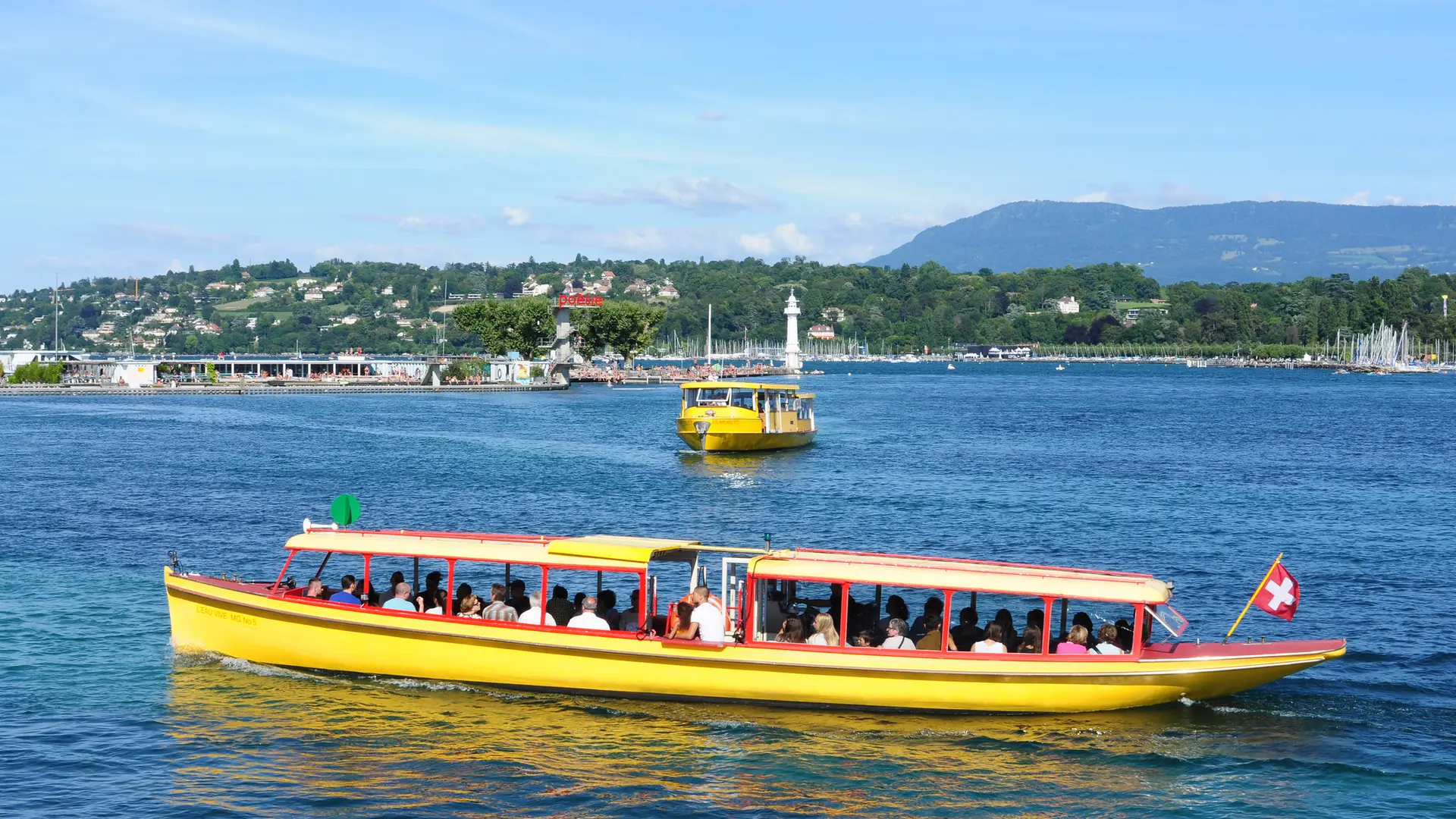Bateaux sur le Léman à Genève