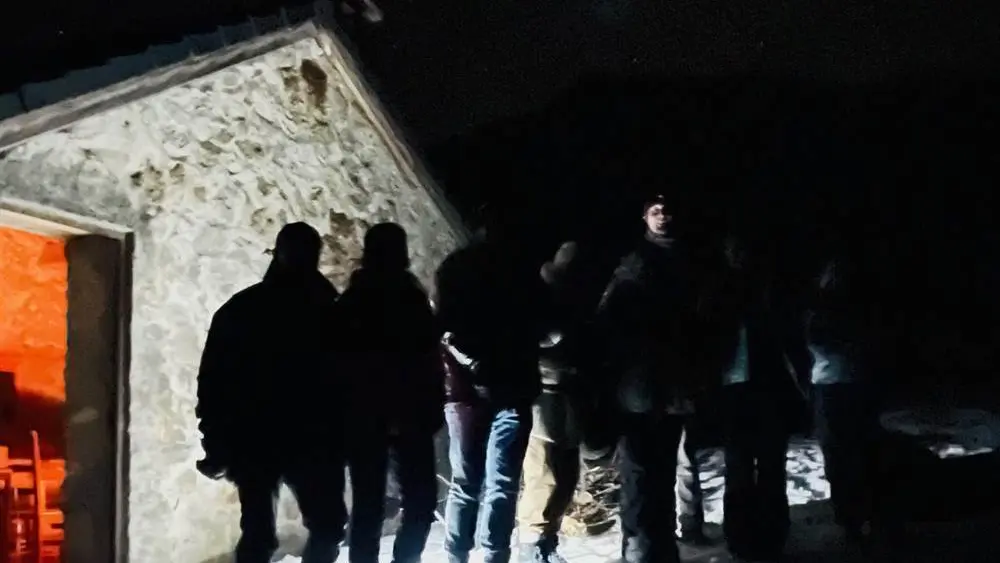 st valentin en raquette à neige