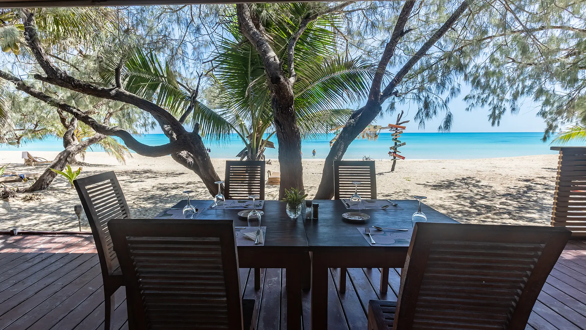 Eating by the sea