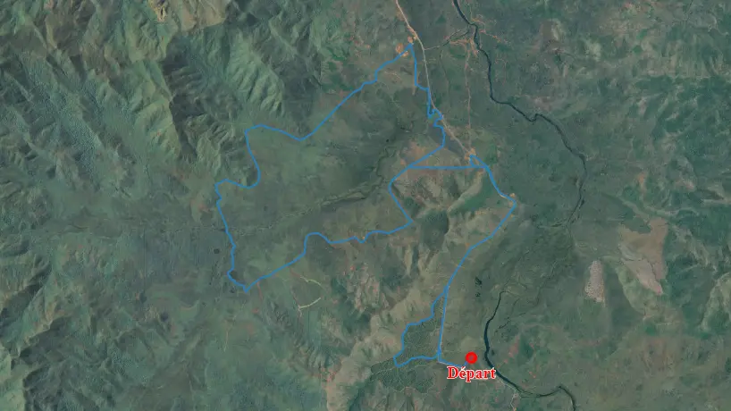 Itinéraire vue du ciel de la Piste 3 du Creek Pernod aux Boucles de Netcha