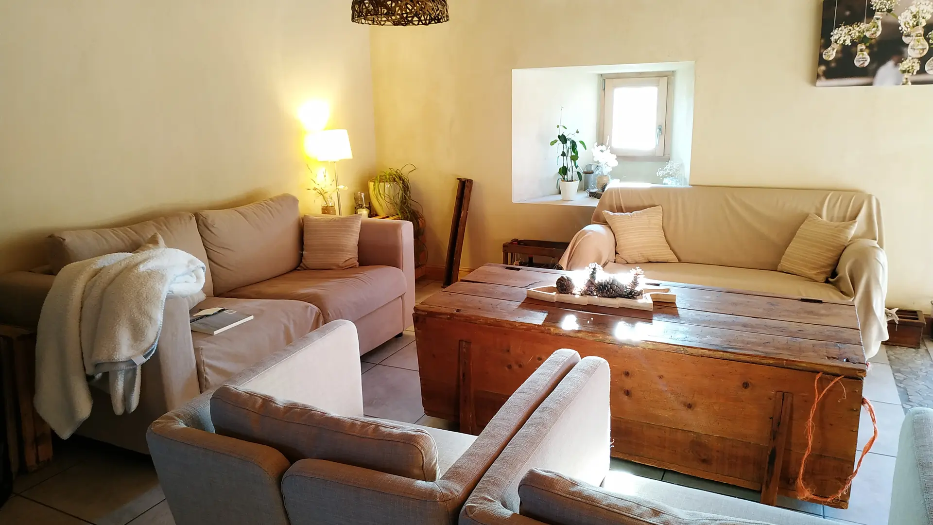 Salon dans l'ancienne étable