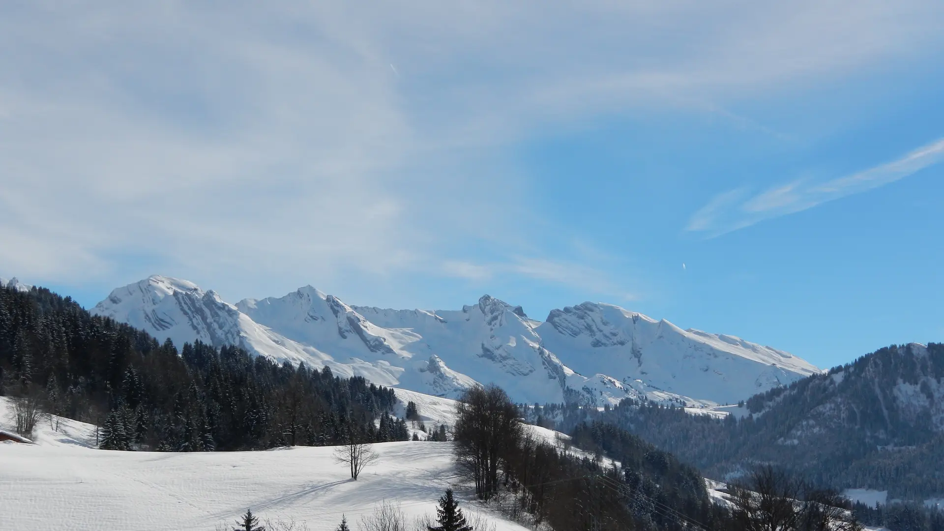 Vue depuis l'appartement hiver/View from the apartment winter-Rocher-Le Grand-Bornand