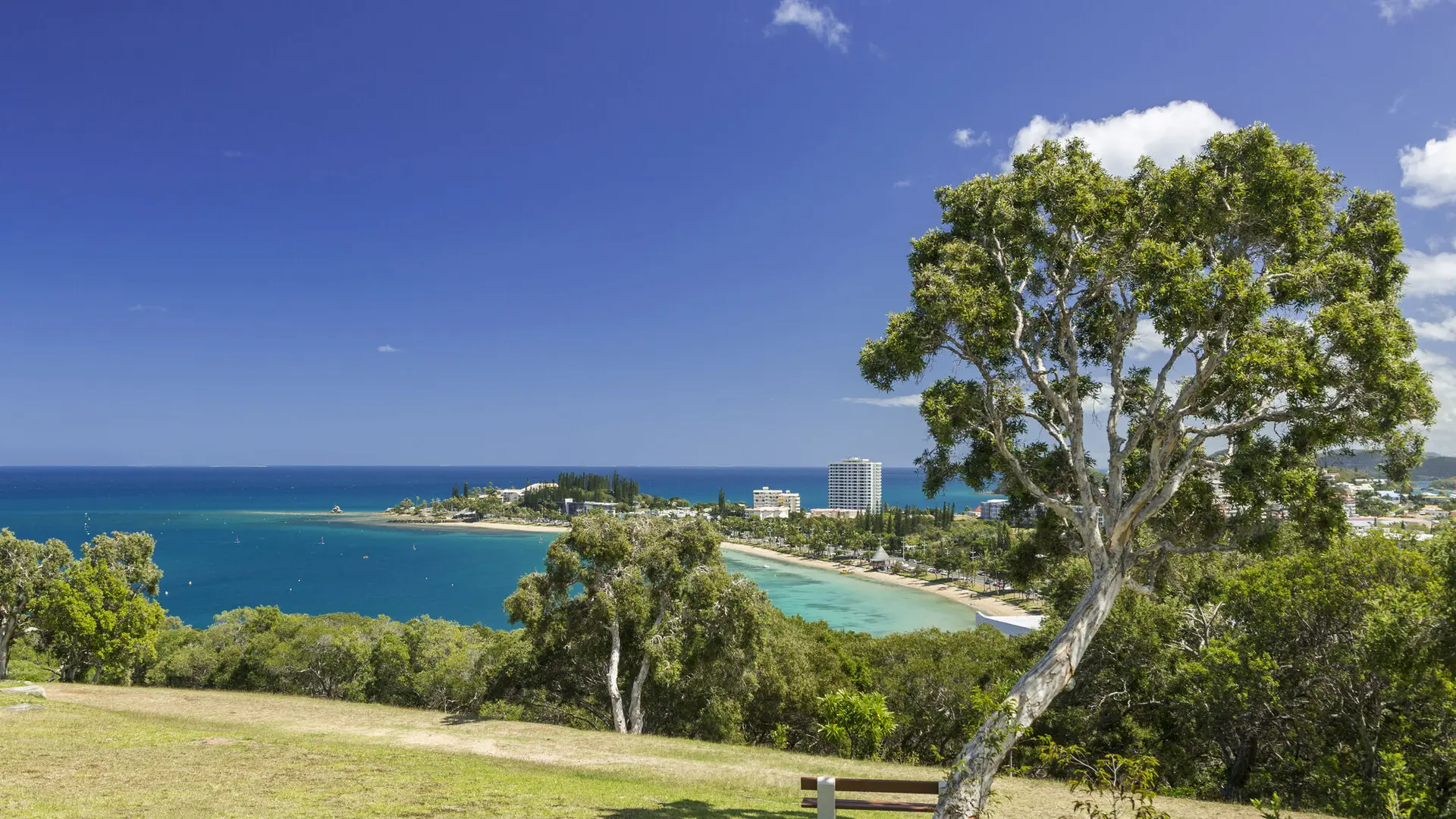 View of the Anse Vata bay from the Ouen Toro