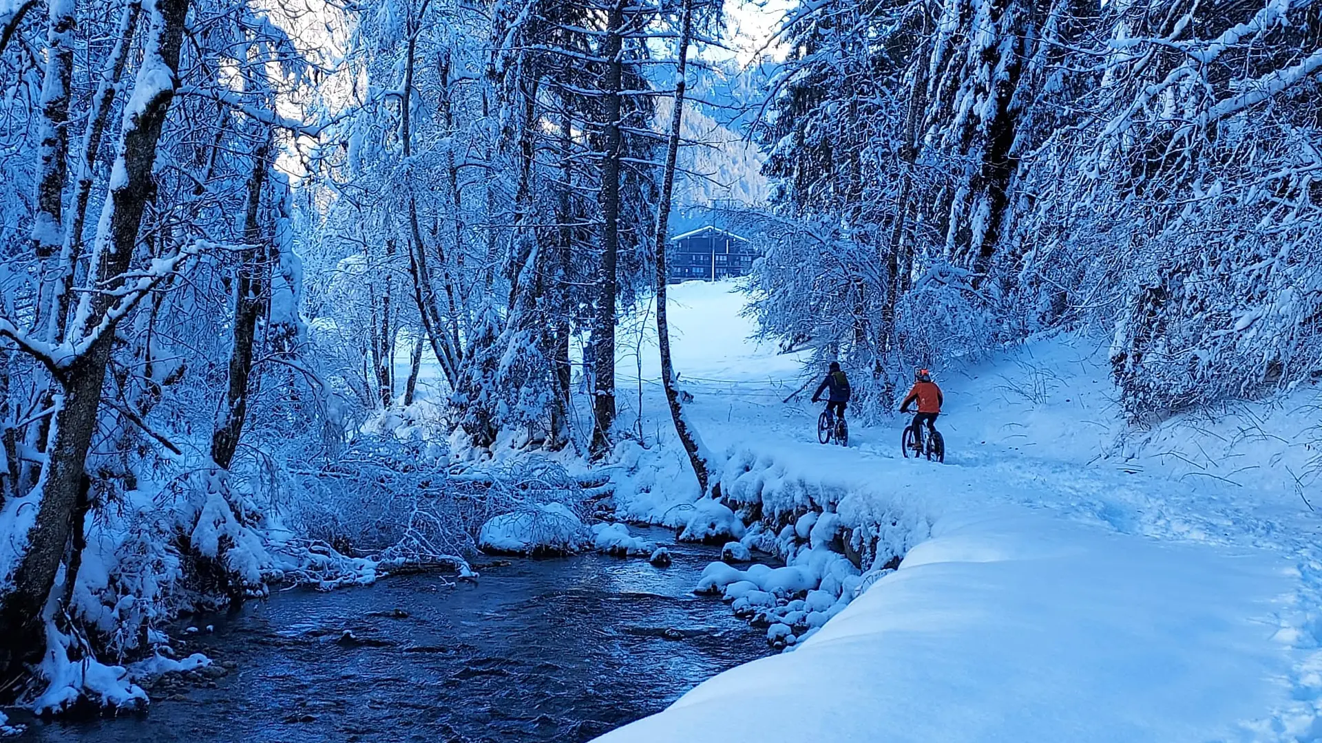 vtt électrique sur neige à Abondance avec vélo Dranse