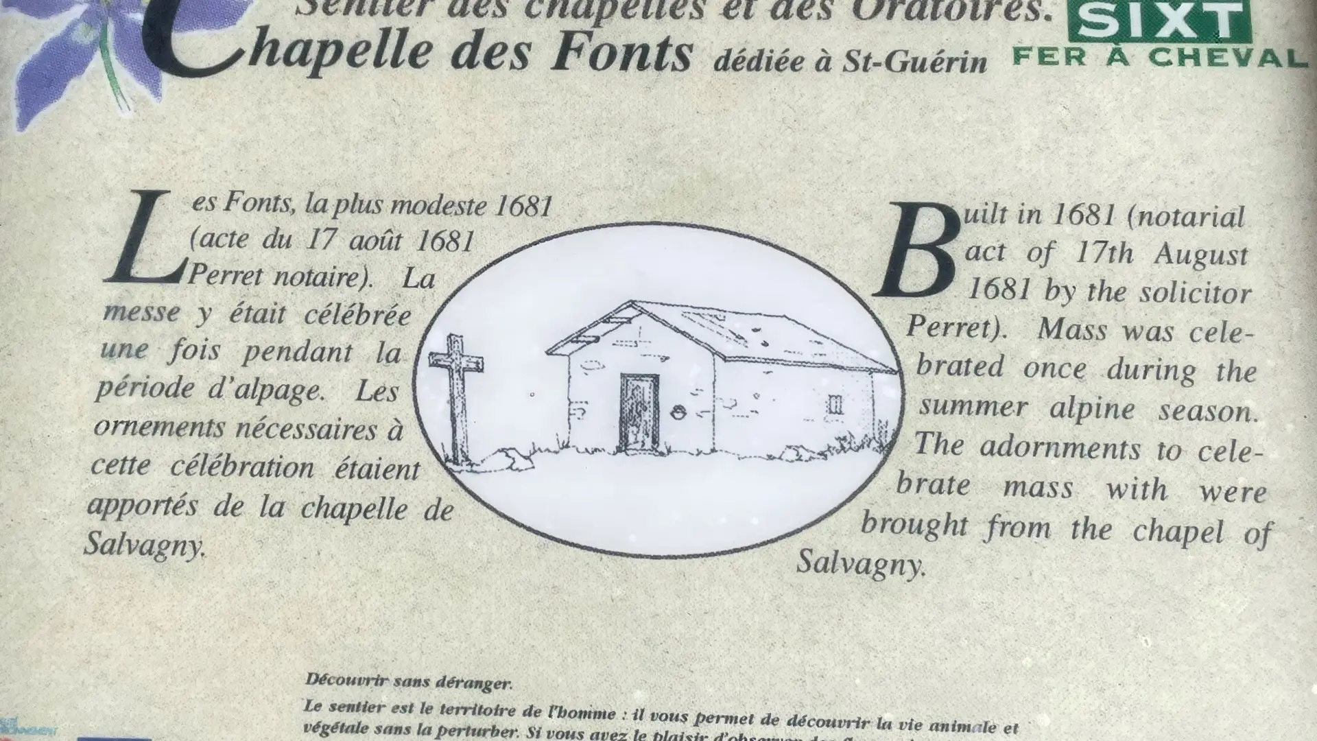 Texte de présentation de la chapelle des Fonts
